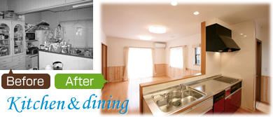 食事を囲み笑顔が弾むキッチン＆ダイニング